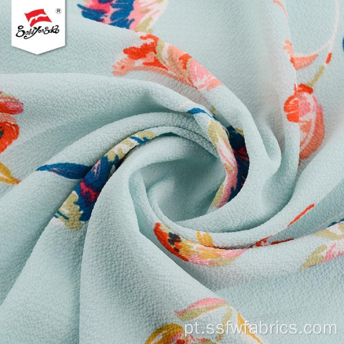 Tela de impressão de chiffon floral de poliéster confortável Desgin